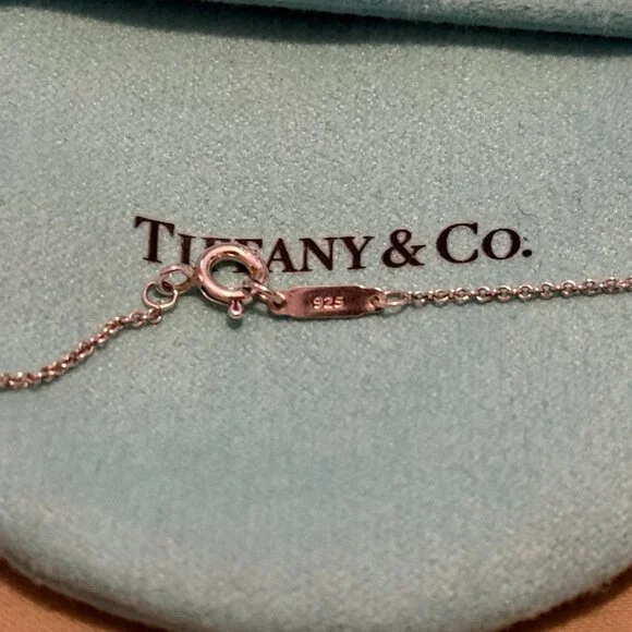 TIFFANY & CO. Pink Rhodonite Heart Silver Necklace